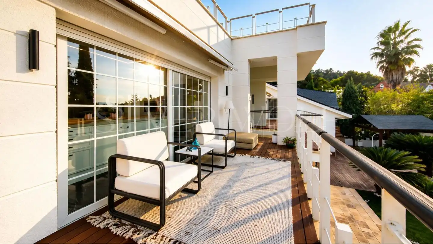 Terraza de Casa o chalet en venta en Sant Cugat del Vallès con Aire acondicionado, Calefacción y Jardín privado