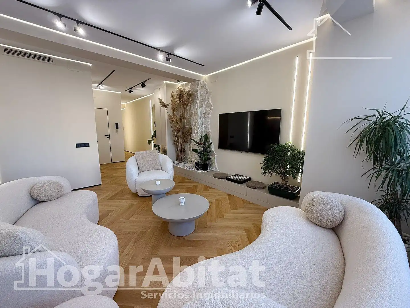 Wohnzimmer von Wohnung zum Verkauf in Alicante / Alacant mit Klimaanlage, Parkett und Terrasse