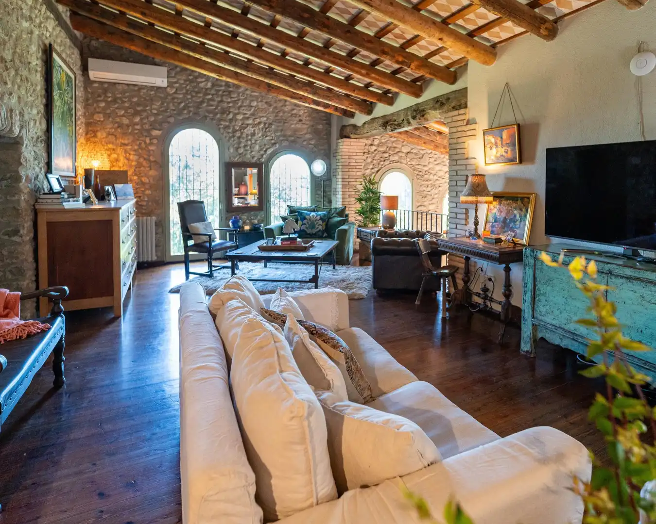 Sala de estar de Finca rústica en venta en Esponellà con Calefacción, Jardín privado y Terraza