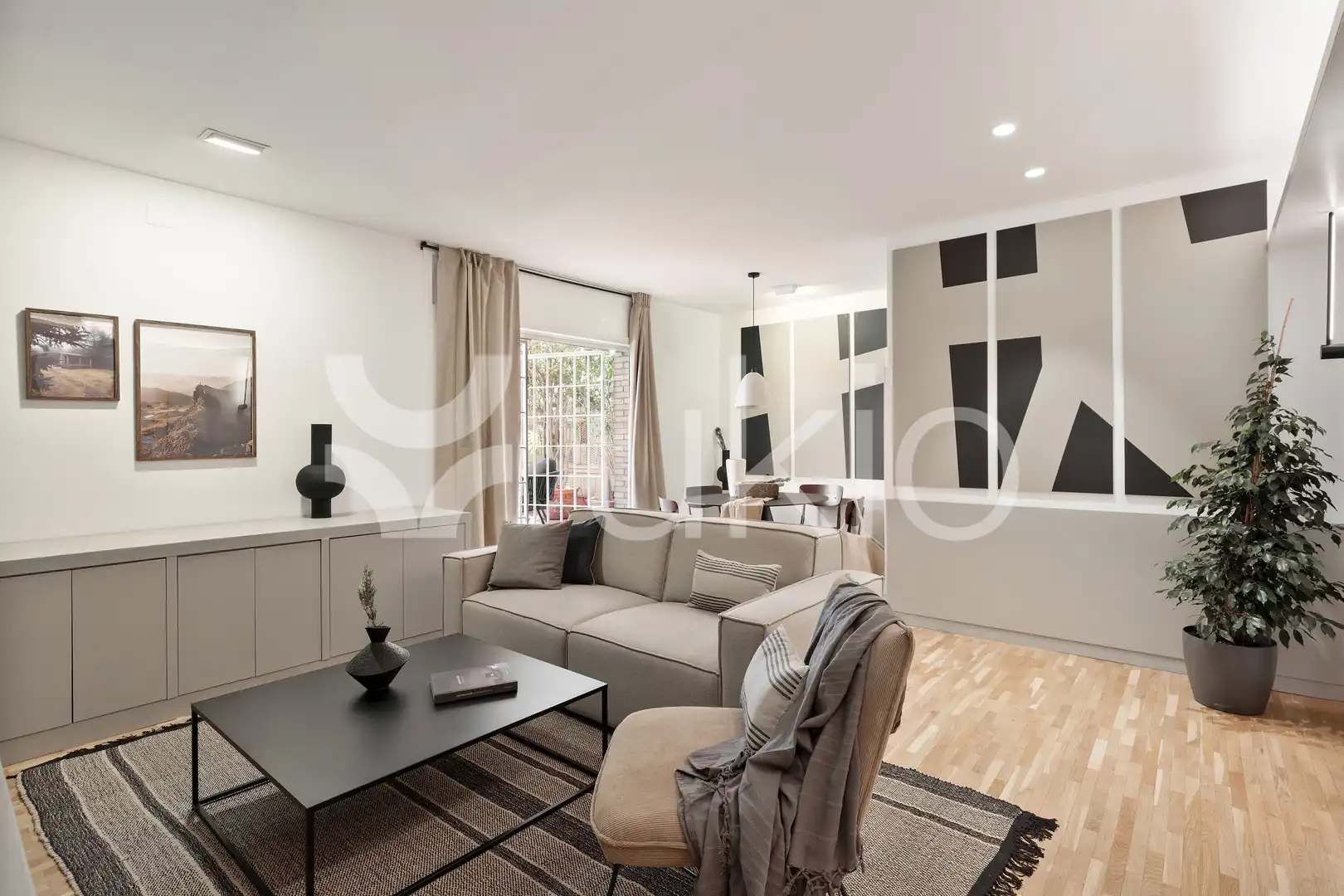 Sala d'estar de Apartament de lloguer en Barcelona amb Aire condicionat, Terrassa i Moblat
