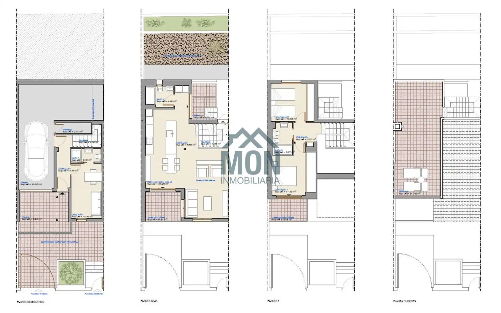 Einfamilien-Reihenhaus zum Verkauf in Dénia mit Klimaanlage, Heizung und Privatgarten