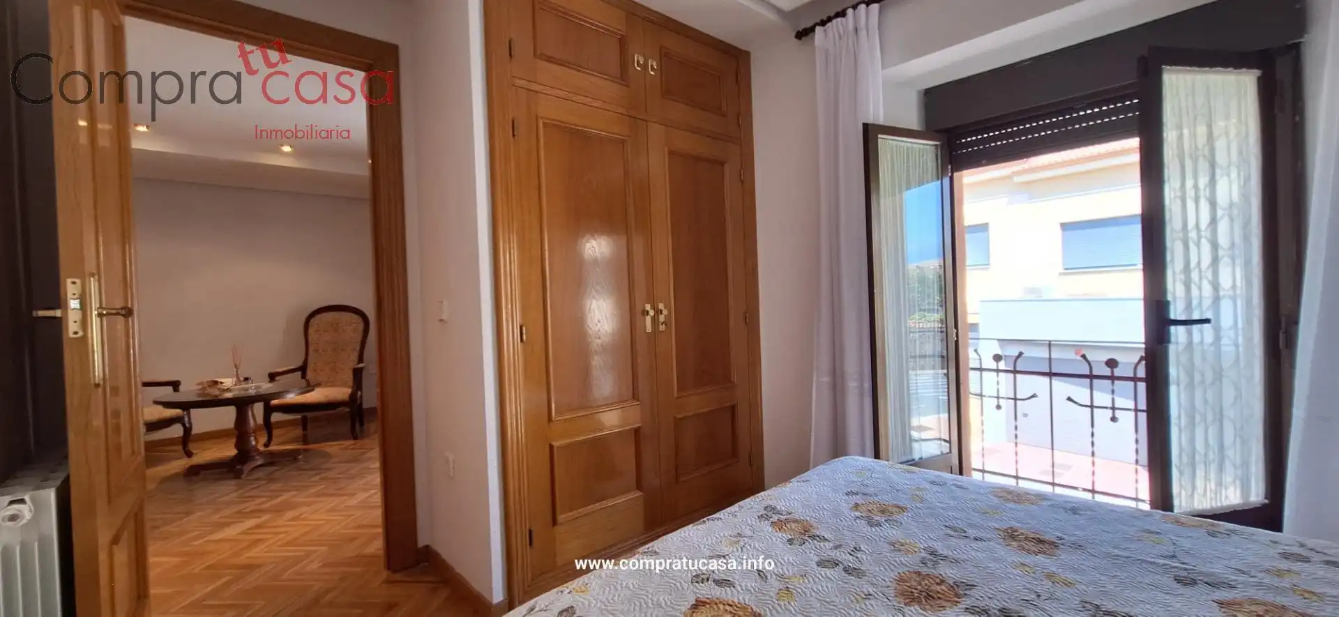 Schlafzimmer von Wohnung zur Miete in Trescasas mit Heizung, Parkett und Möbliert