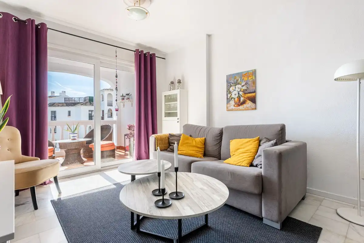 Sala d'estar de Apartament en venda en Mijas amb Aire condicionat, Calefacció i Terrassa