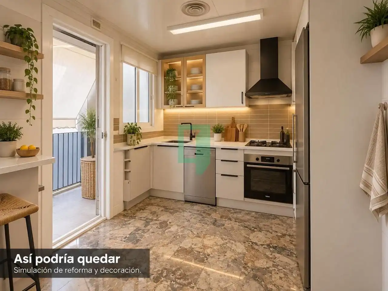 Kitchen of Flat for sale in Badalona  with Air Conditioner and Balcony
