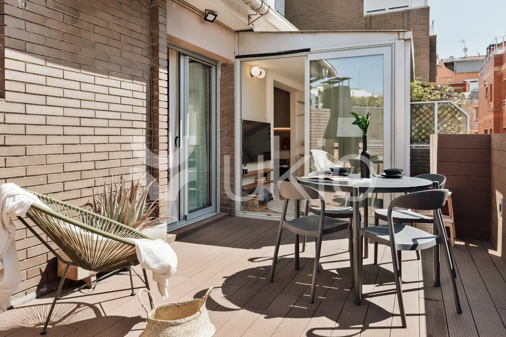 Terraza de Apartamento de alquiler en Barcelona con Aire acondicionado, Calefacción y Terraza
