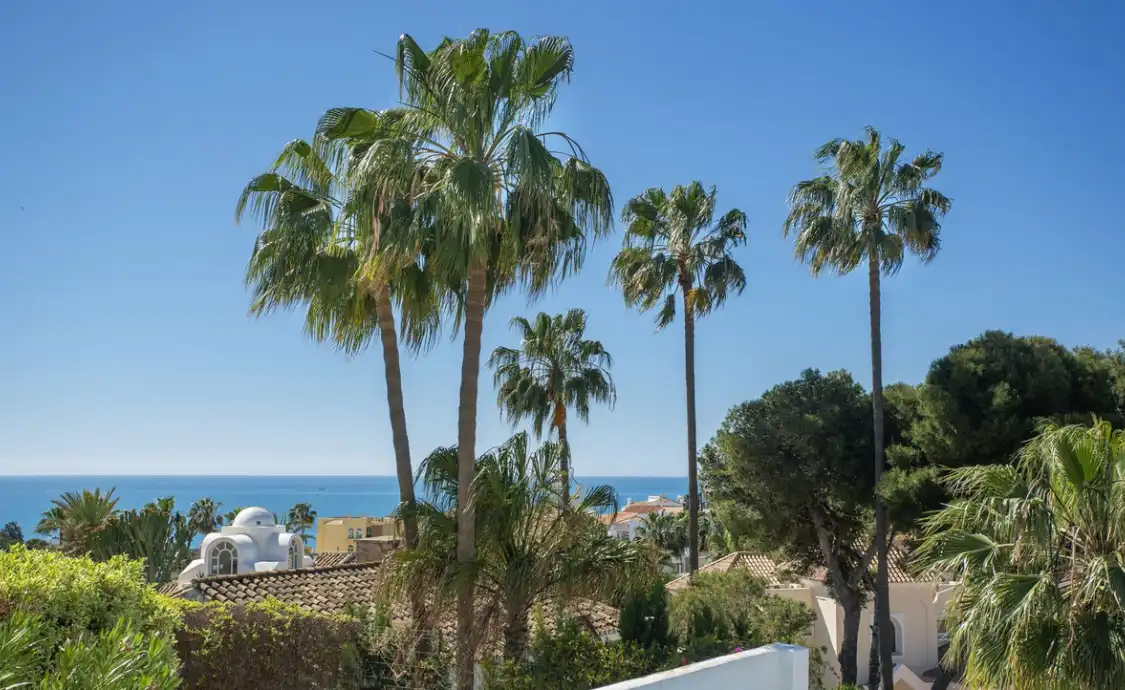 Vista exterior de Casa o xalet en venda en Mijas amb Aire condicionat, Jardí privat i Terrassa