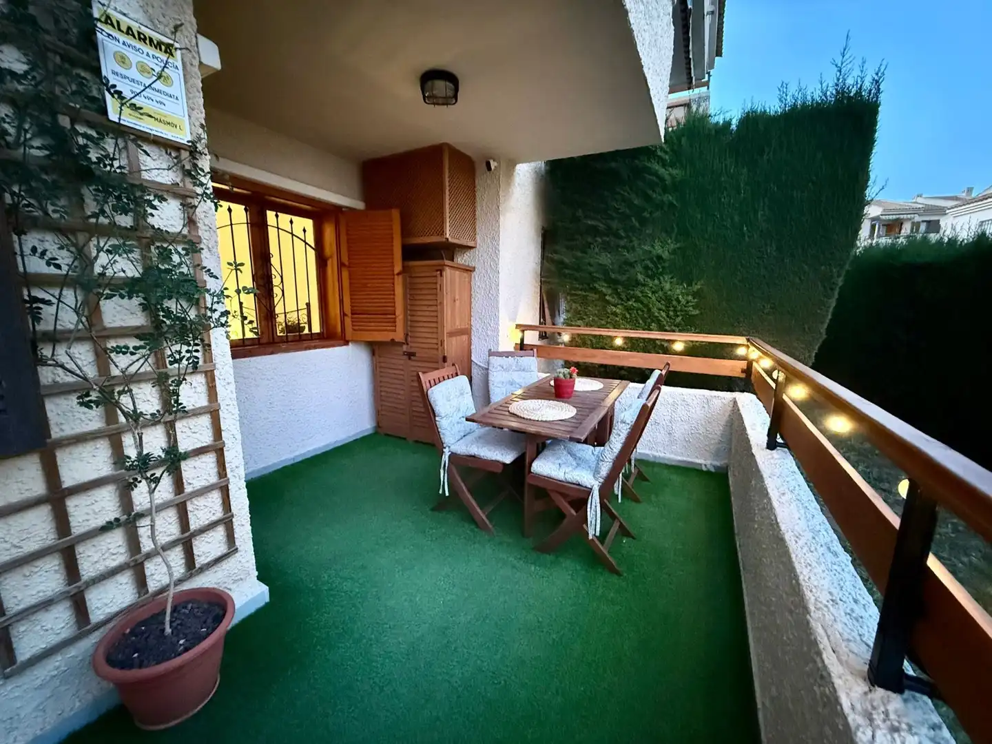 Terrasse von Erdgeschoss zur Miete in San Javier mit Klimaanlage, Terrasse und Möbliert