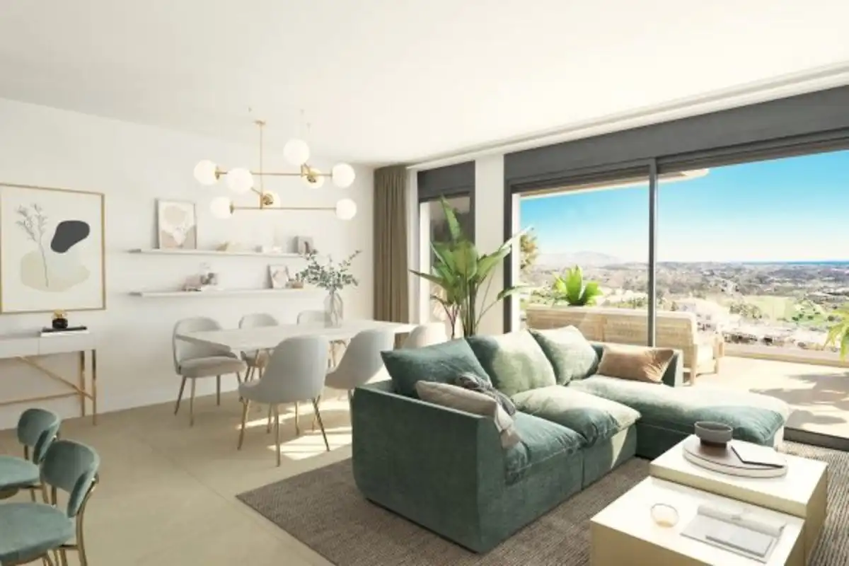 Sala de estar de Apartamento en venta en Mijas con Aire acondicionado, Terraza y Trastero