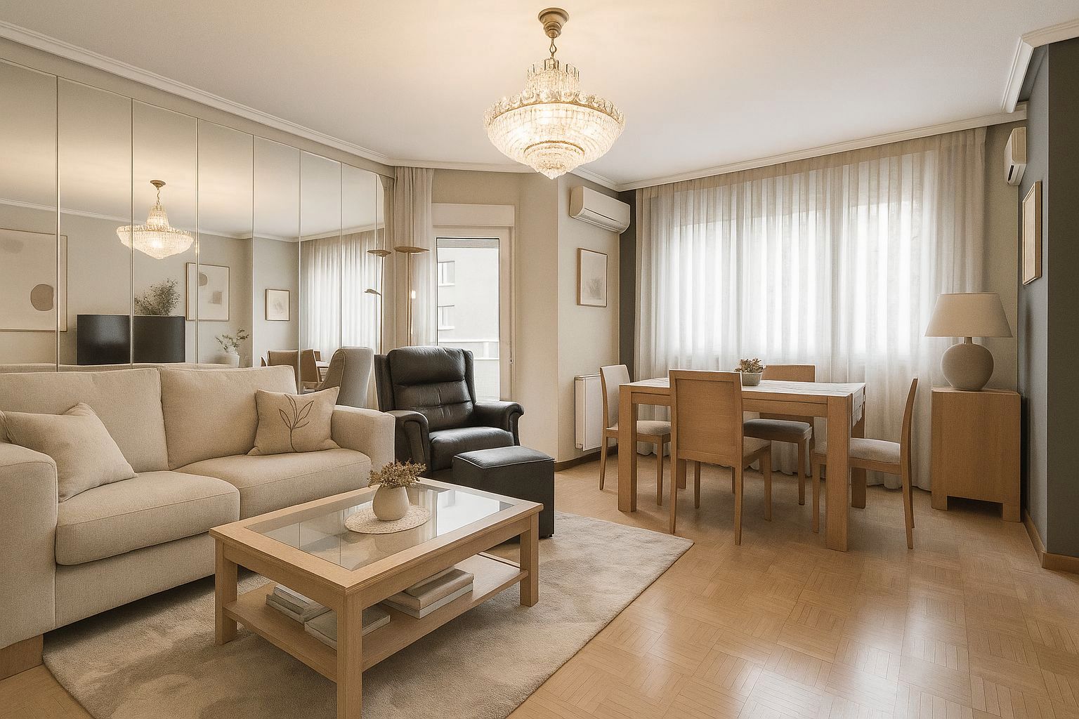 Living room of Flat for sale in Leganés  with Heating, Parquet flooring and Storage room