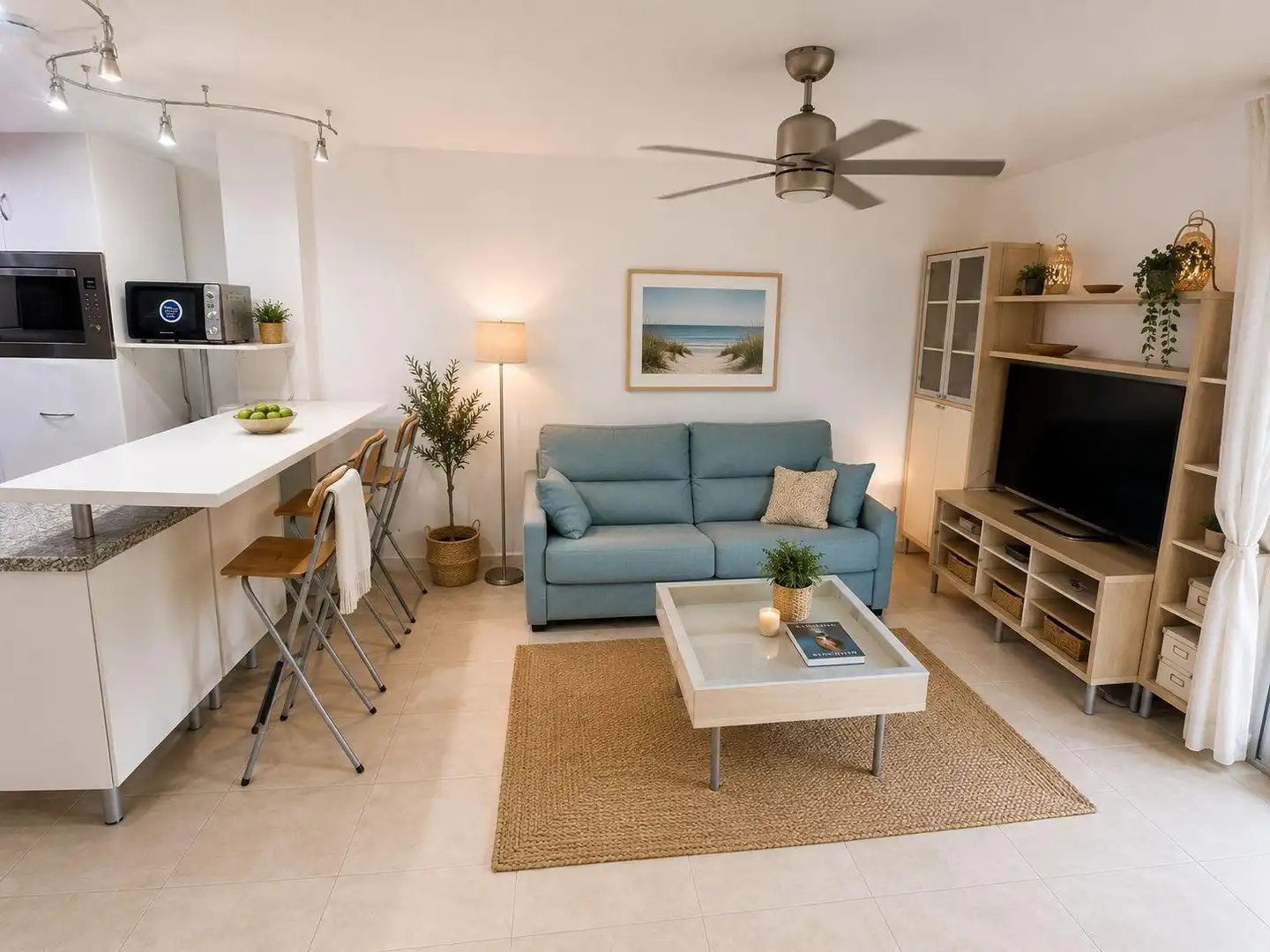 Sala de estar de Ático en venta en L'Ametlla de Mar  con Jardín privado, Terraza y Amueblado