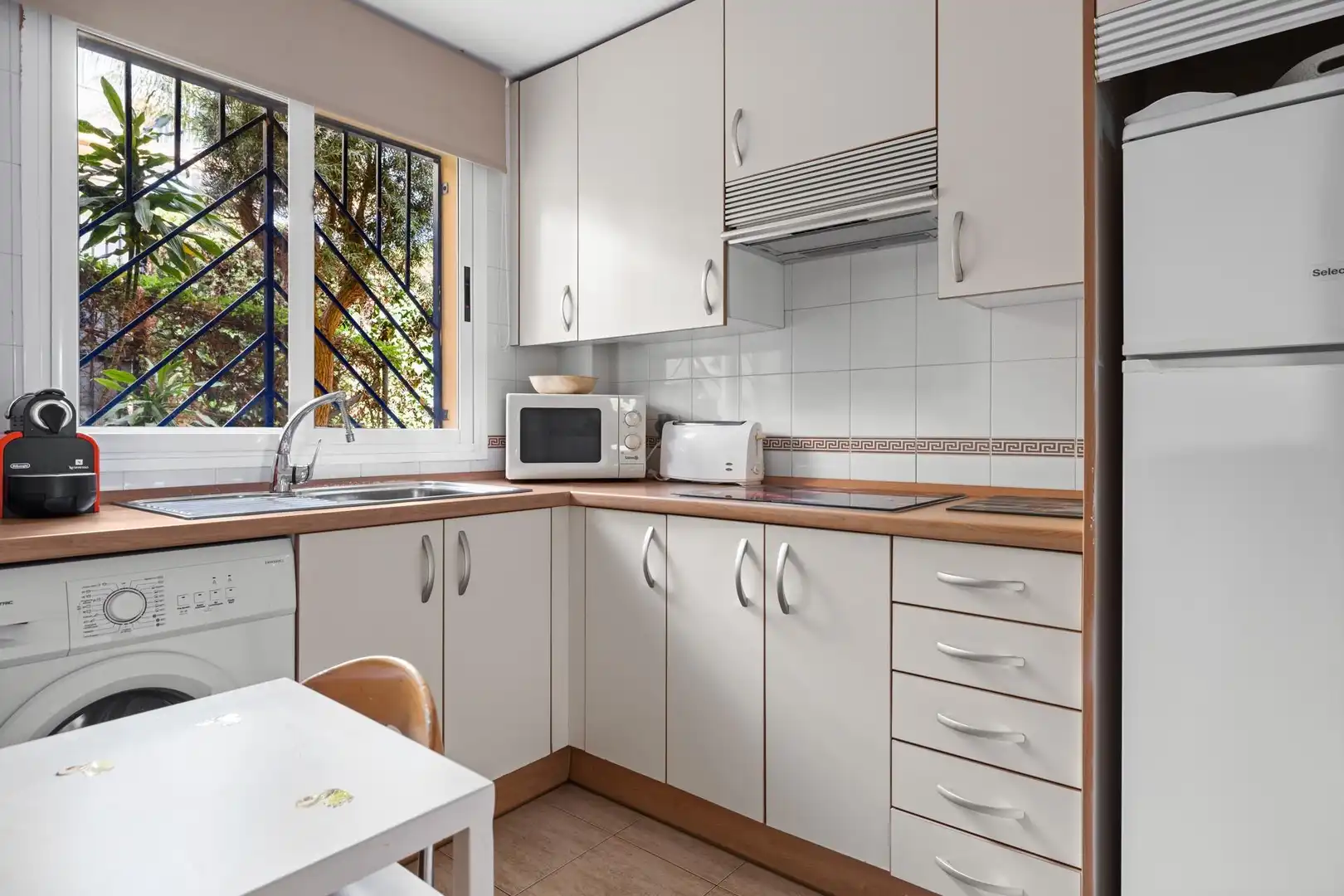 Küche von Wohnung zur Miete in Mijas mit Klimaanlage, Heizung und Privatgarten