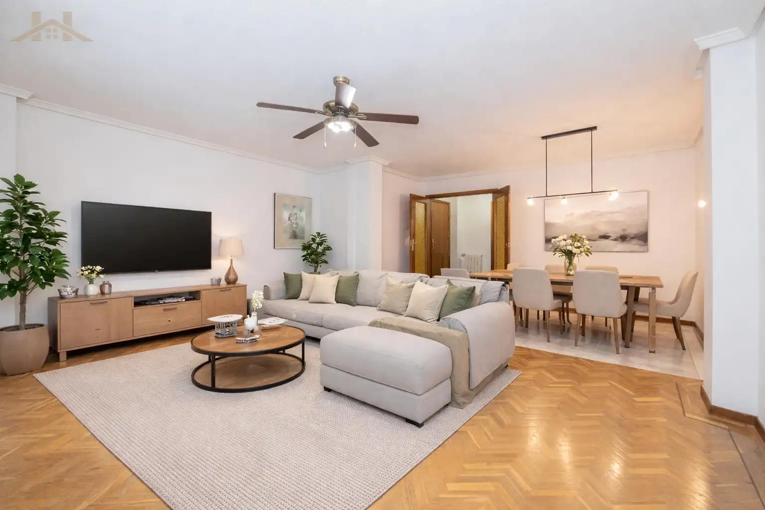 Sala d'estar de Pis en venda en Las Rozas de Madrid amb Calefacció, Parquet i Terrassa