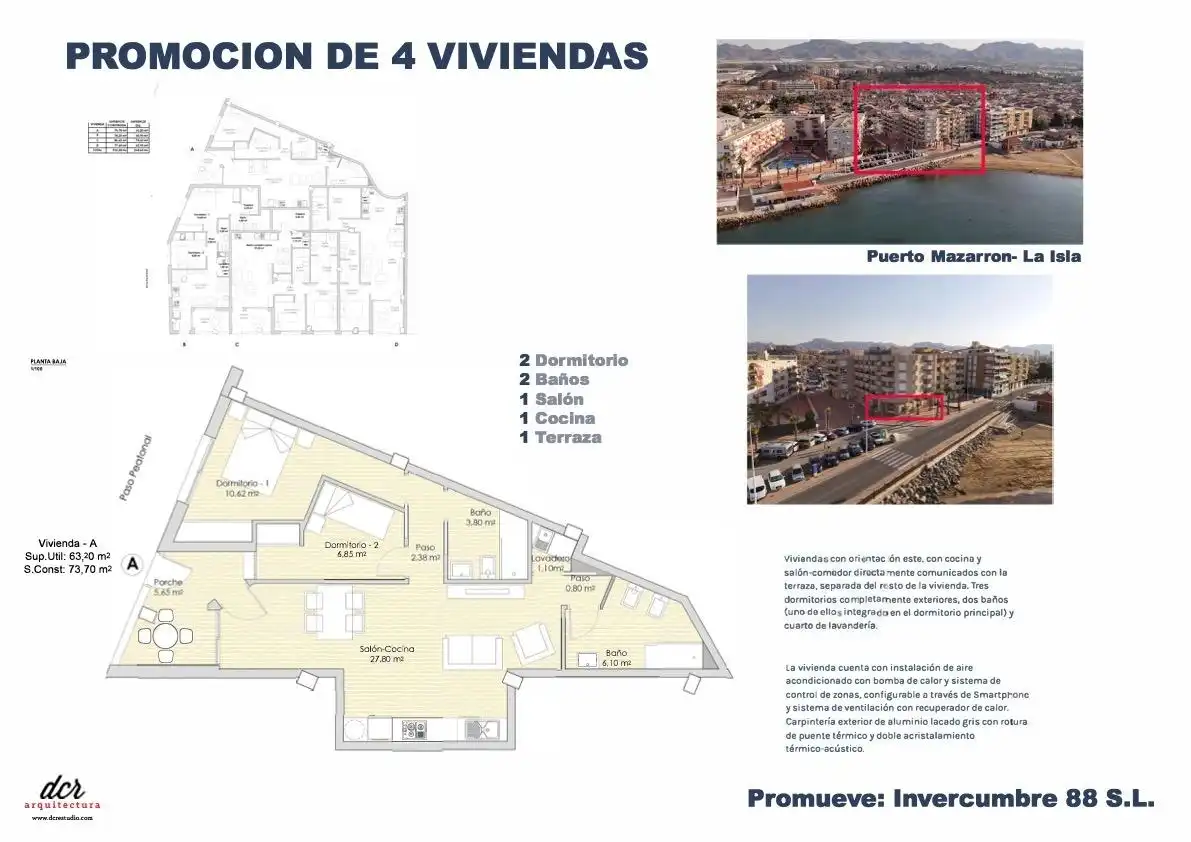 Vista exterior de Apartament en venda en Mazarrón amb Aire condicionat, Calefacció i Terrassa