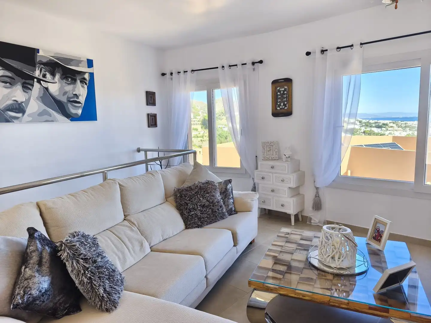 Sala de estar de Casa o chalet en venta en Mojácar con Aire acondicionado, Calefacción y Terraza