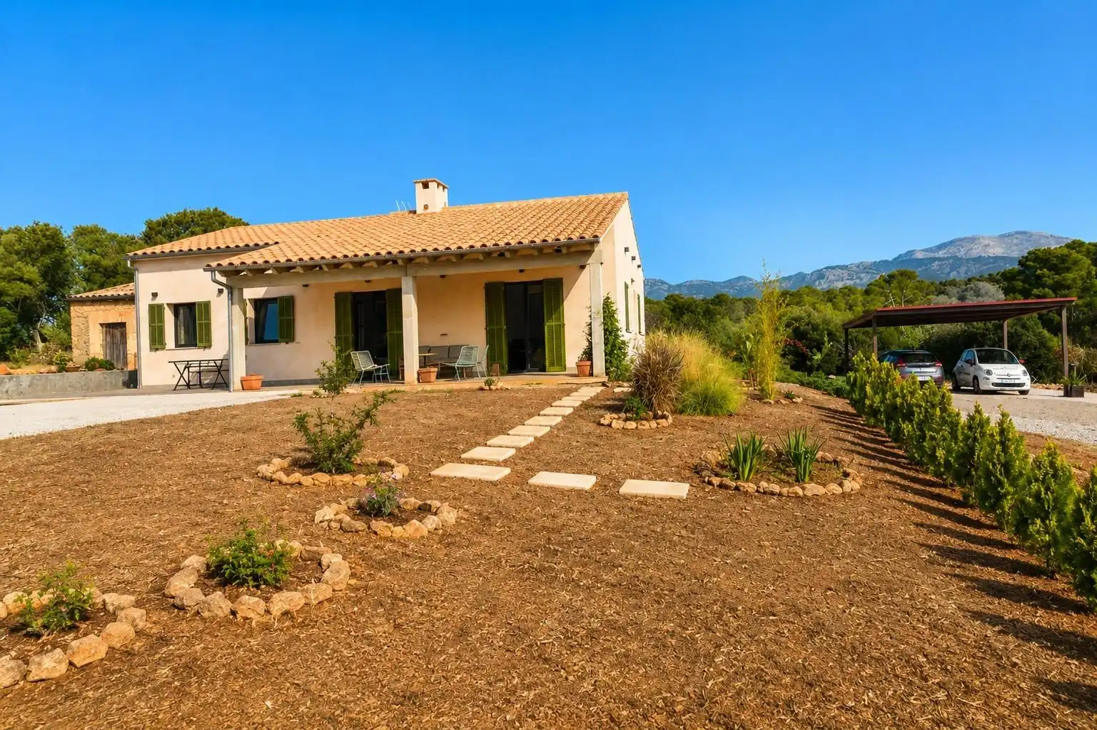 Garten von Country house zur Miete in Búger mit Klimaanlage, Heizung und Privatgarten