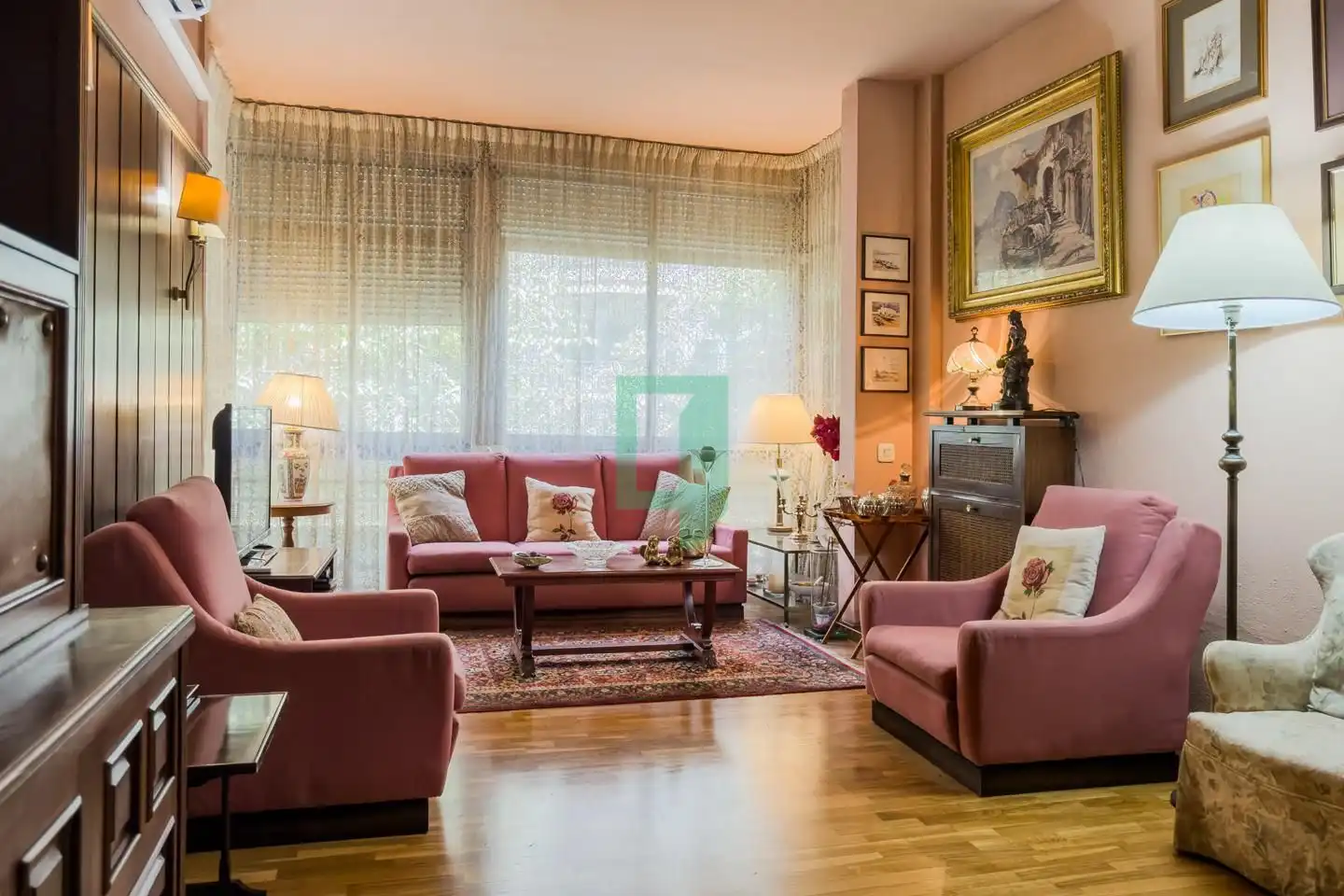 Sala de estar de Piso en venta en Barcelona con Calefacción y Terraza