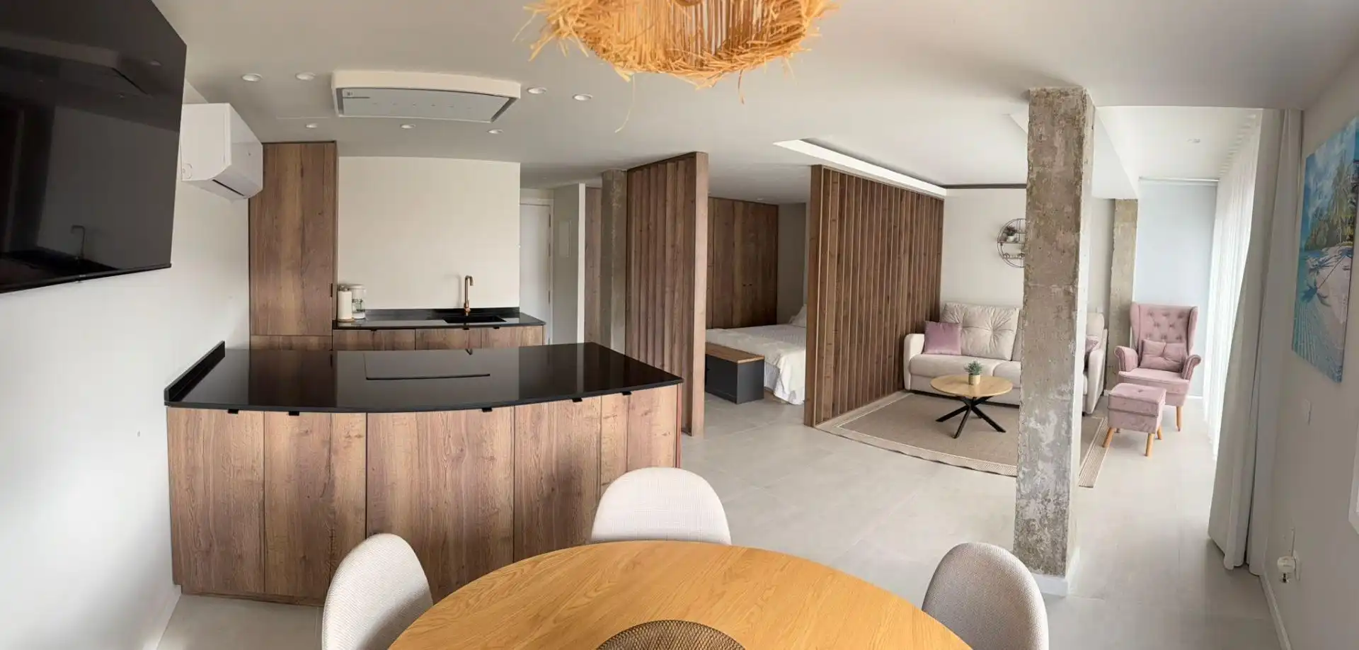 Living room of Flat for sale in La Pobla de Farnals  with Air Conditioner, Private garden and Furnished
