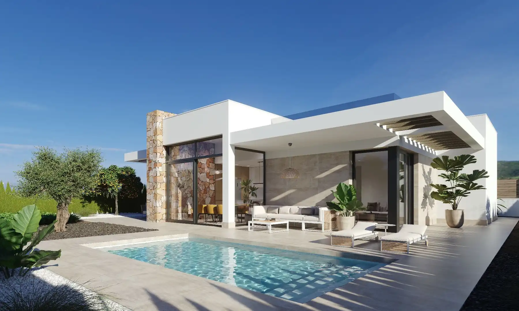 Terraza de Finca rústica en venta en Alhama de Murcia con Aire acondicionado, Jardín privado y Piscina