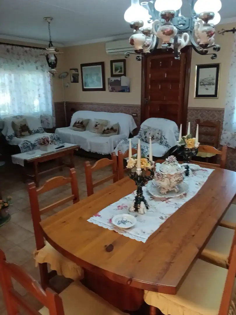 Comedor de Finca rústica en venta en Fuente Álamo de Murcia con Aire acondicionado, Jardín privado y Amueblado