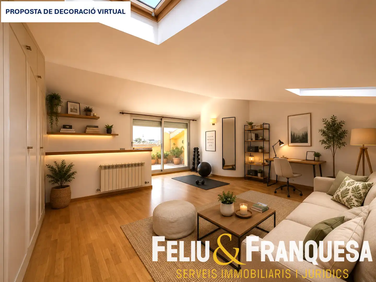 Living room of Attic for sale in Sant Cugat del Vallès  with Heating, Terrace and Oven