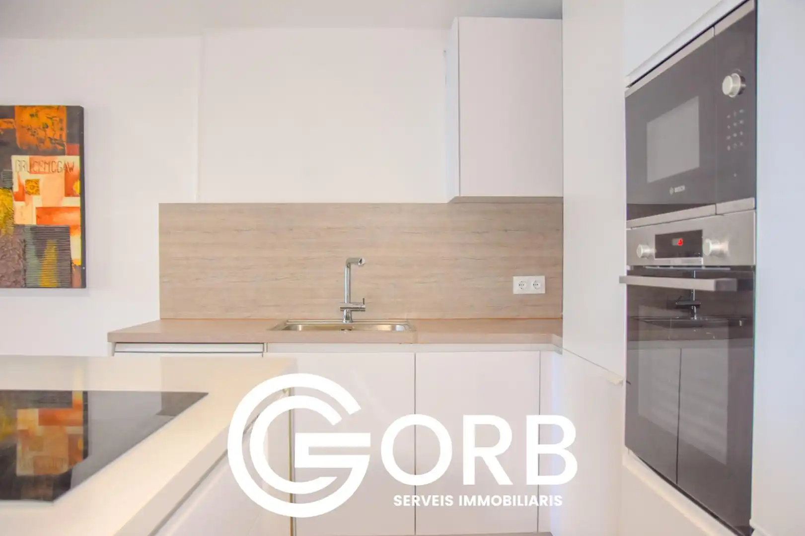Küche von Wohnung zum Verkauf in Mataró mit Parkett, Terrasse und Möbliert