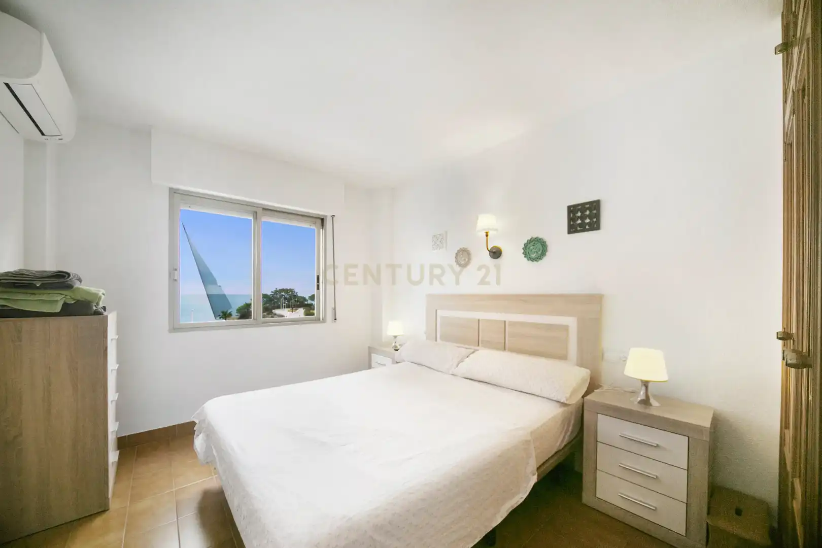 Dormitori de Apartament de lloguer en Calpe / Calp amb Aire condicionat, Rentadora i Microones