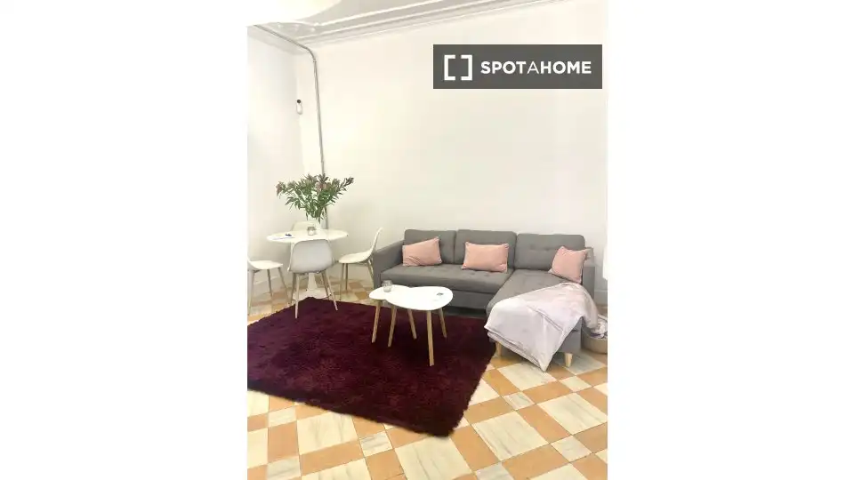 Sala de estar de Piso para compartir en  Palma de Mallorca con Aire acondicionado, Terraza y Amueblado