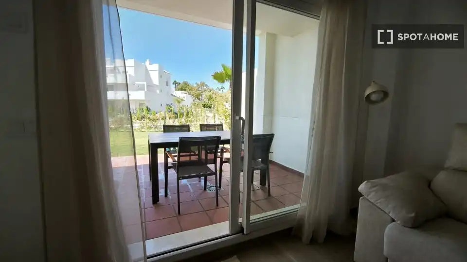 Terraza de Apartamento para compartir en Chipiona con Aire acondicionado, Terraza y Amueblado