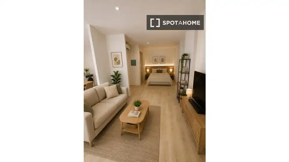 Schlafzimmer von Wohnung zur Miete in Valencia mit Klimaanlage, Heizung und Möbliert