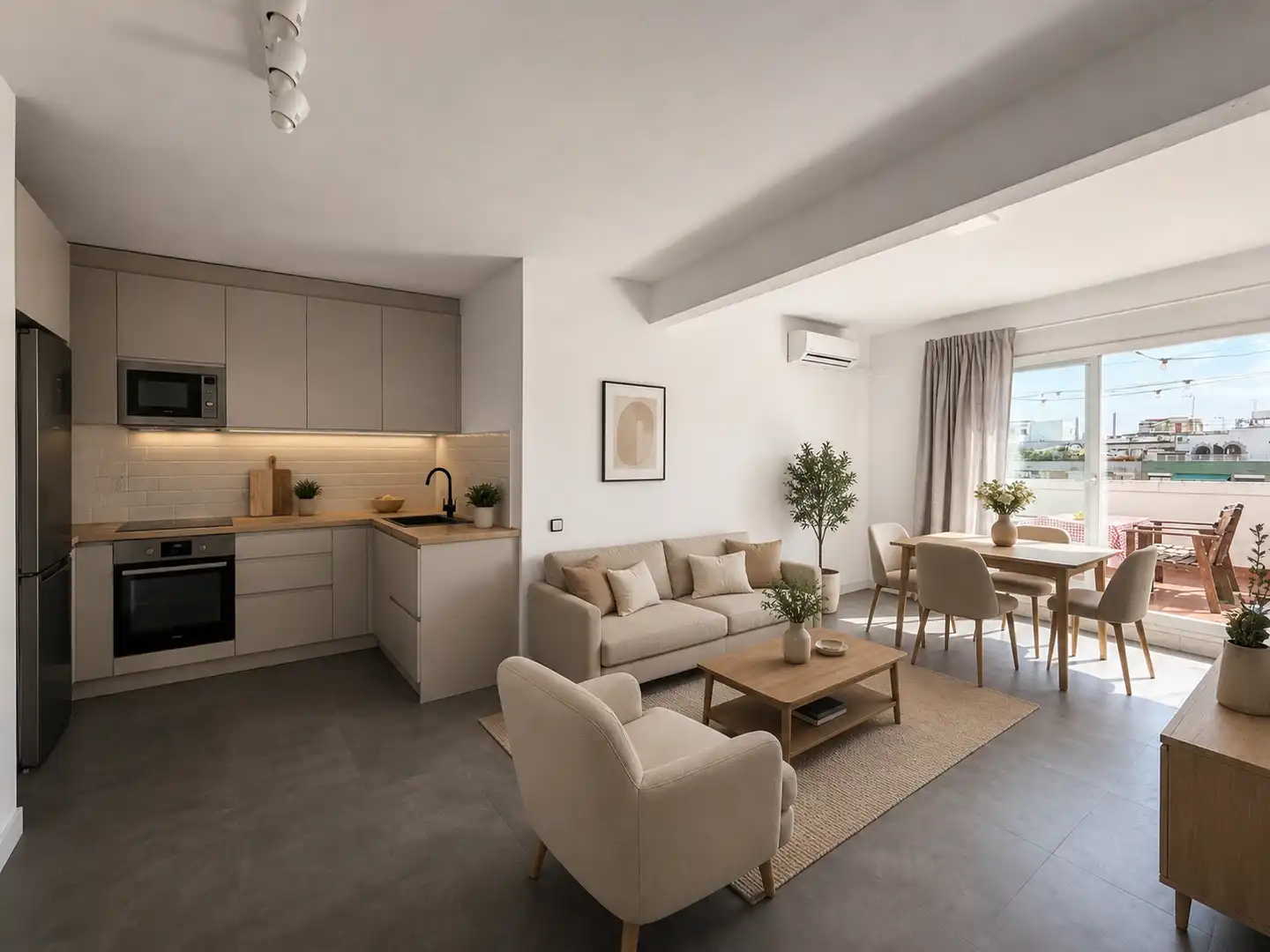 Sala d'estar de Àtic en venda en Barcelona amb Aire condicionat i Terrassa