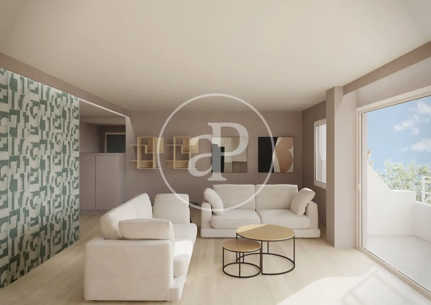 Wohnzimmer von Wohnung zur Miete in  Palma de Mallorca mit Klimaanlage, Heizung und Terrasse
