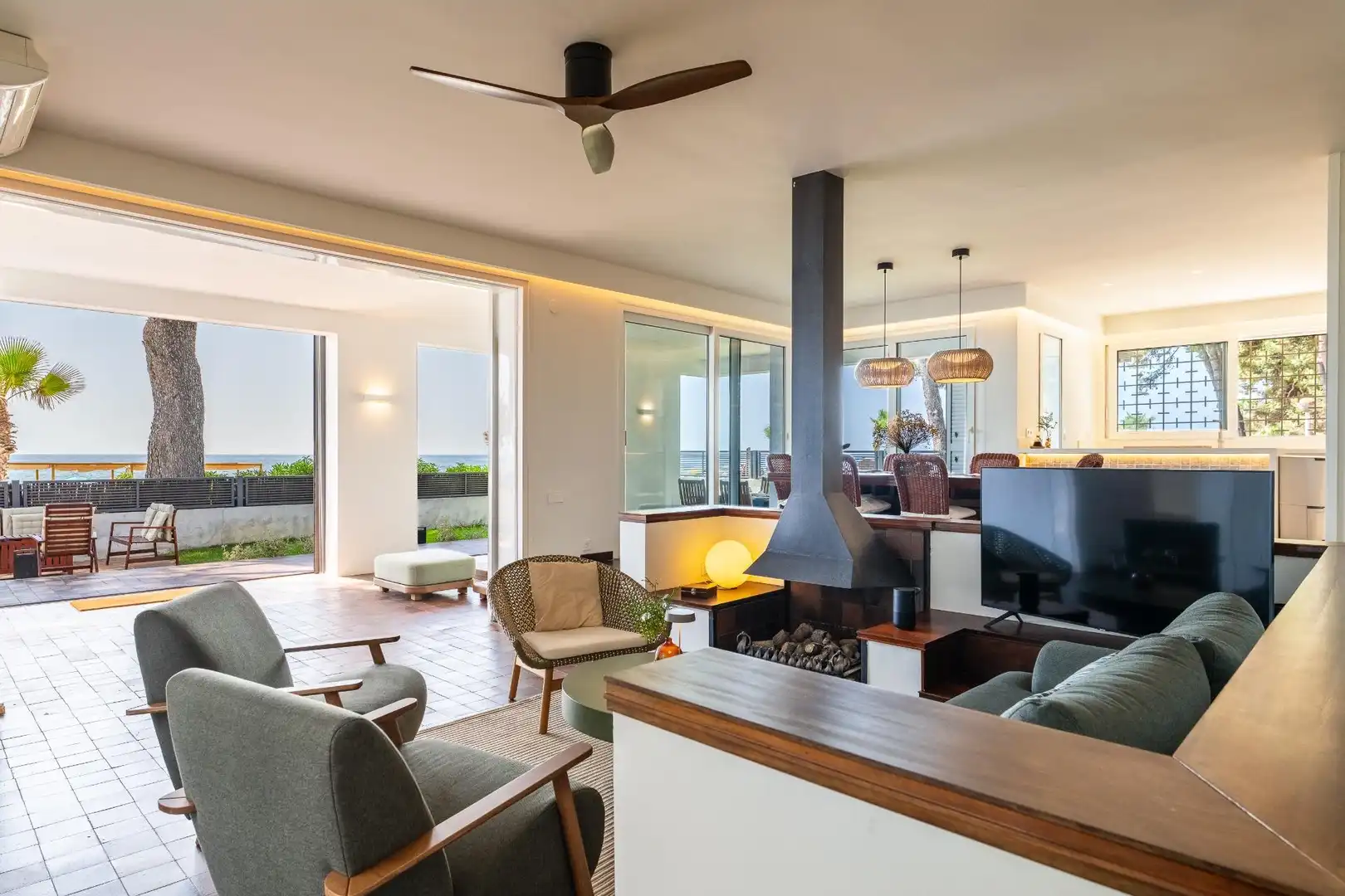 Sala de estar de Casa o chalet de alquiler en Cambrils con Aire acondicionado, Terraza y Amueblado