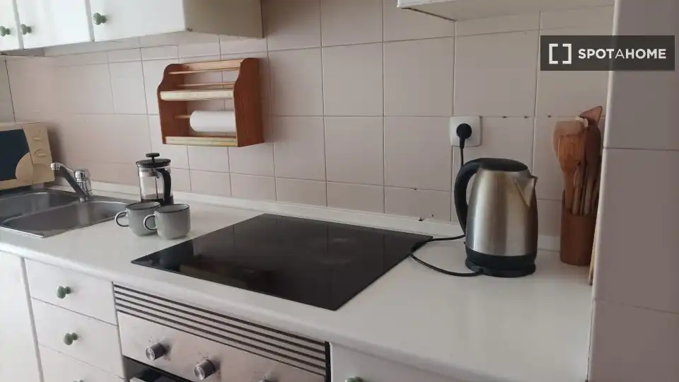 Cuina de Apartament per a compartir en Madrid amb Aire condicionat, Calefacció i Terrassa