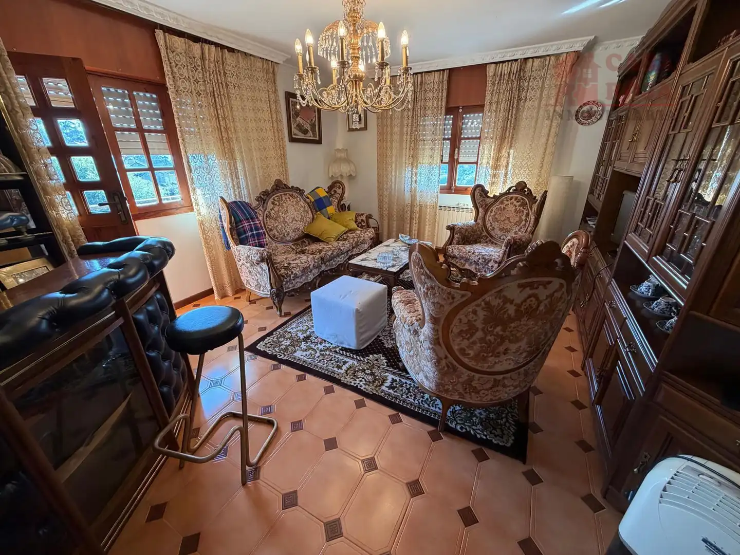 Sala de estar de Casa o chalet en venta en Bueu con Calefacción, Parquet y Terraza