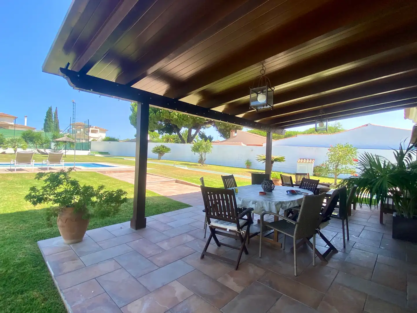 Terraza de Casa o chalet en venta en El Puerto de Santa María con Calefacción, Jardín privado y Piscina