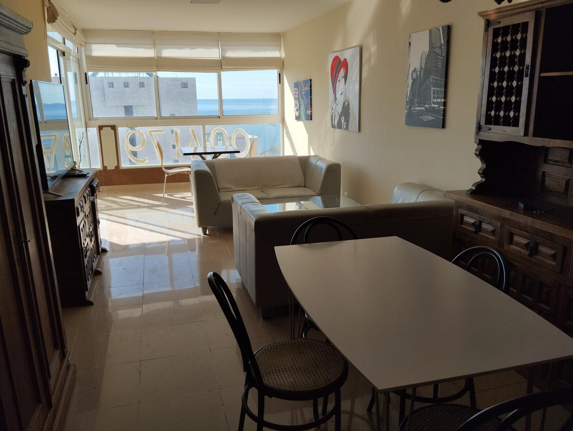 Menjador de Apartament en venda en Villajoyosa / La Vila Joiosa amb Aire condicionat, Calefacció i Jardí privat