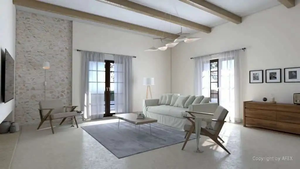Living room of Country homes for sale in Felanitx  with Air Conditioner, Heating and Storage room
