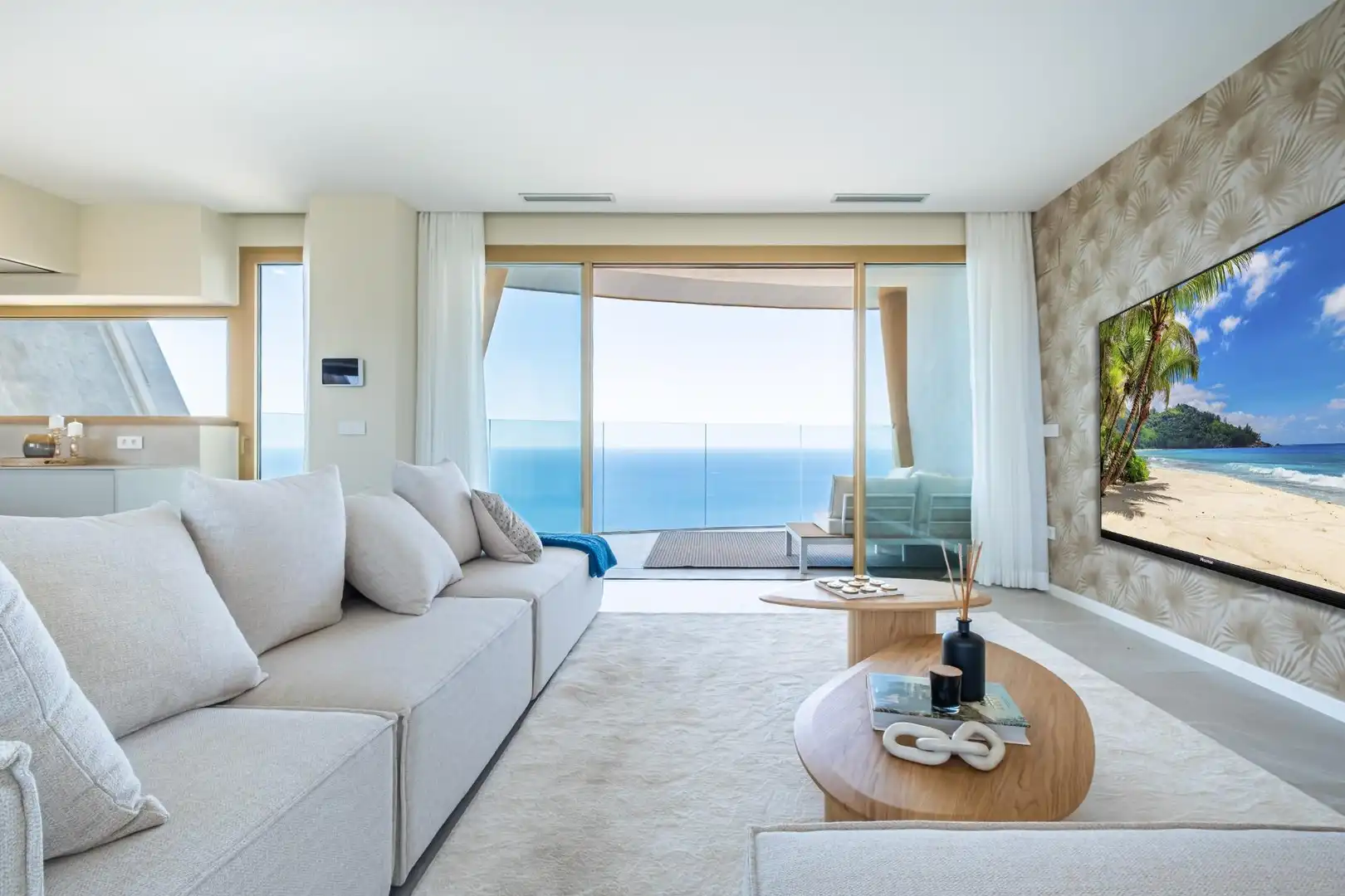 Sala de estar de Ático en venta en Benidorm con Aire acondicionado, Jardín privado y Terraza