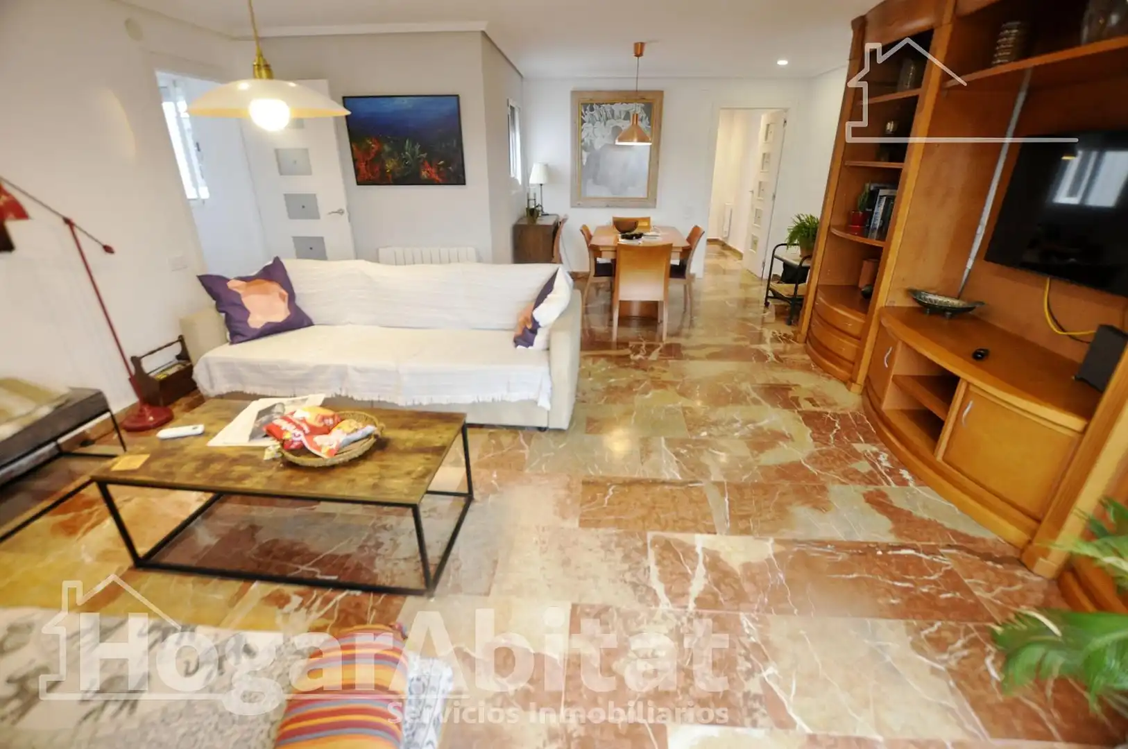 Sala d'estar de Pis en venda en Valencia amb Aire condicionat, Moblat i Balcó