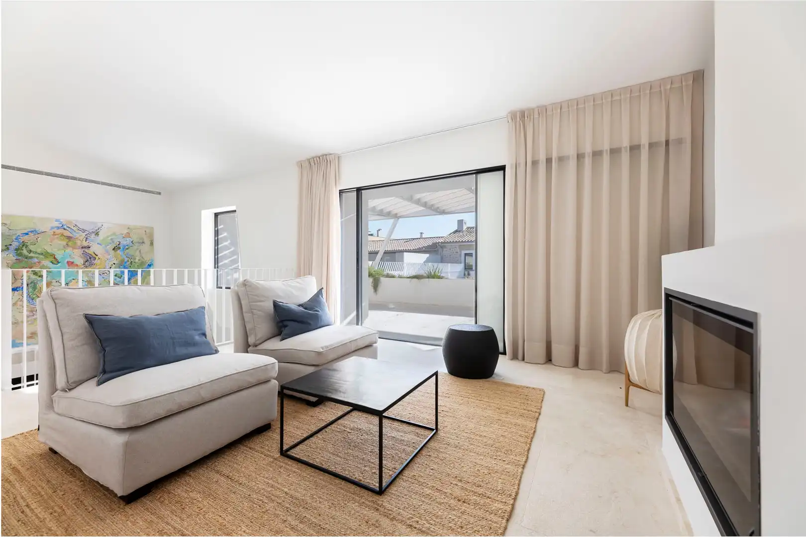 Sala de estar de Casa adosada en venta en Santa María del Camí con Aire acondicionado, Jardín privado y Terraza