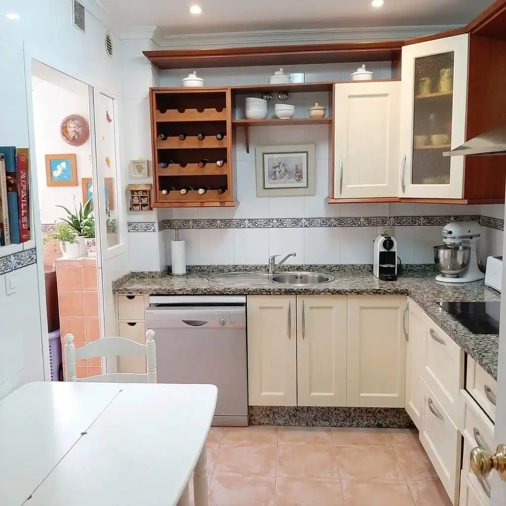 Küche von Wohnung zum Verkauf in Rincón de la Victoria mit Klimaanlage, Terrasse und Abstellraum