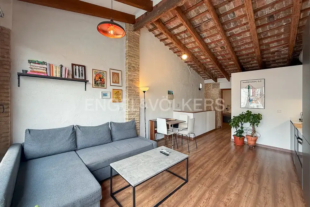 Wohnzimmer von Wohnung zur Miete in Valencia mit Klimaanlage, Heizung und Terrasse