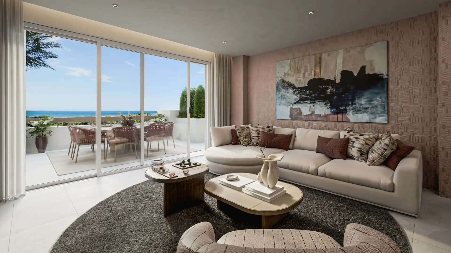 Living room of Flat for sale in Marbella  with Air Conditioner, Terrace and Storage room