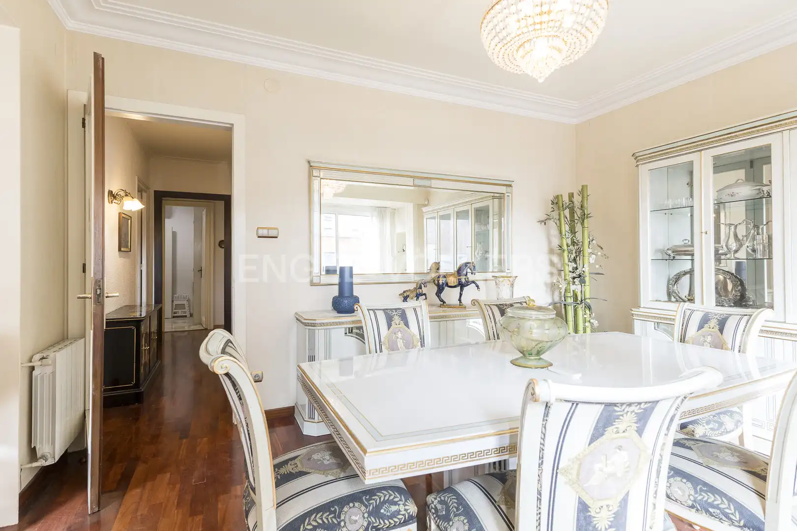 Dining room of Flat for sale in Barcelona  with Heating, Parquet flooring and Furnished
