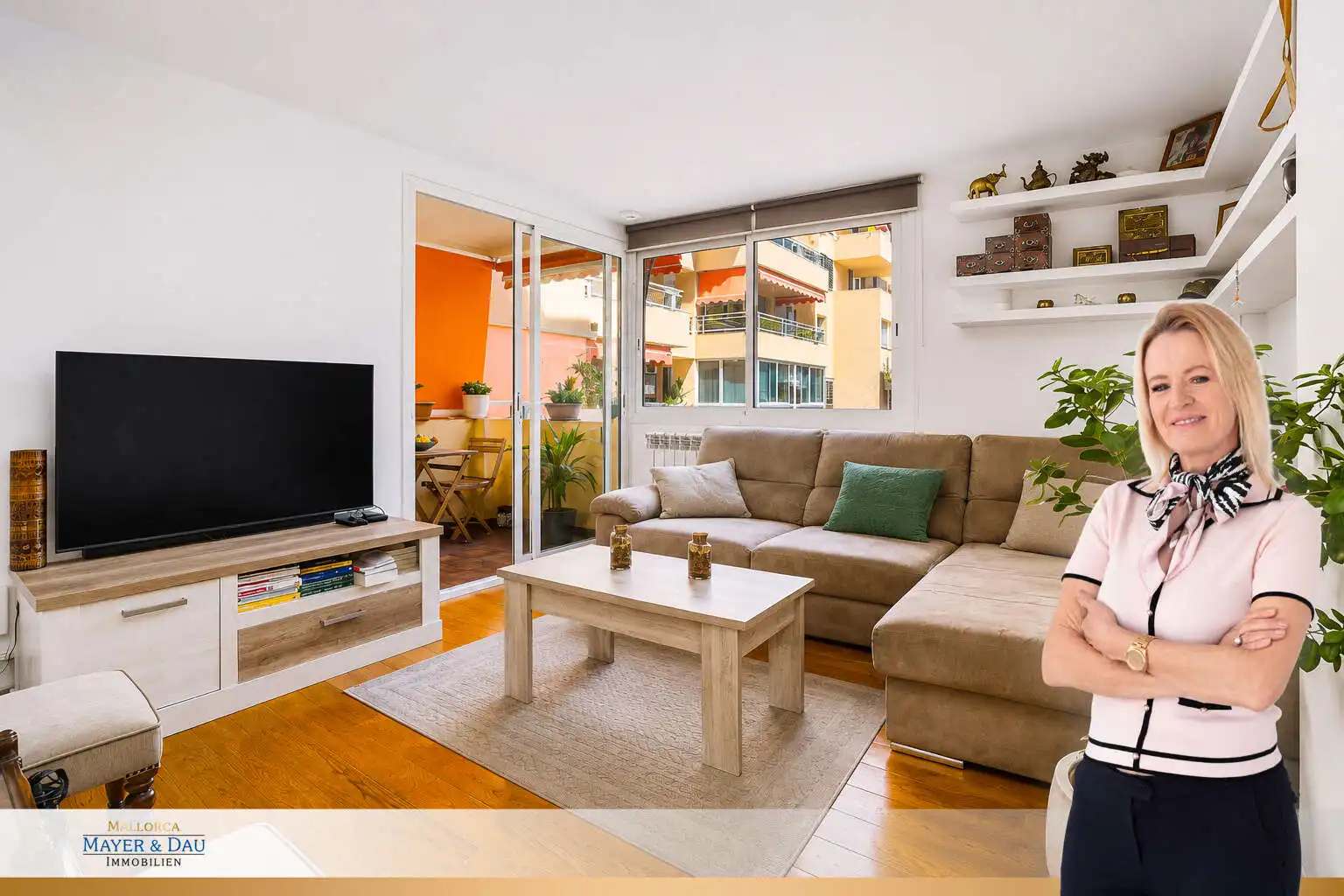 Sala d'estar de Planta baixa en venda en  Palma de Mallorca amb Aire condicionat, Terrassa i Moblat