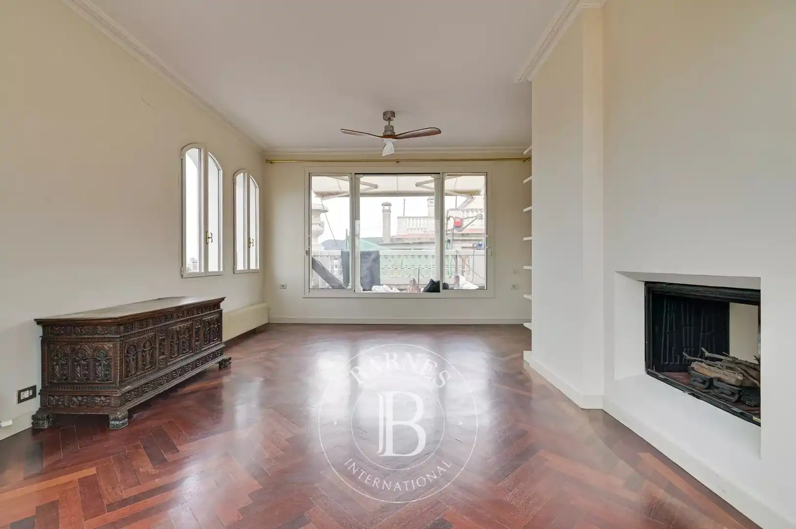 Wohnzimmer von Wohnung zur Miete in Barcelona mit Klimaanlage, Heizung und Terrasse