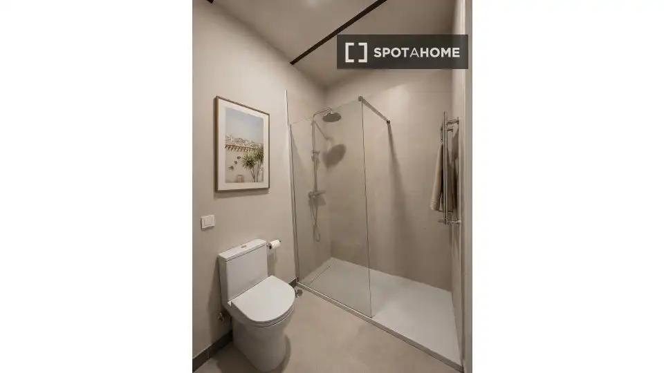 Bathroom of Flat for rent in Madrid  with Air Conditioner, Heating and Furnished