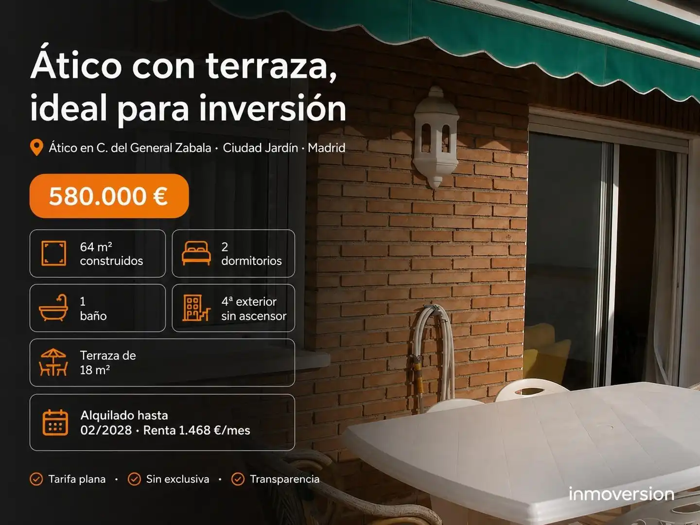 Terraza de Ático en venta en Madrid con Aire acondicionado, Calefacción y Terraza