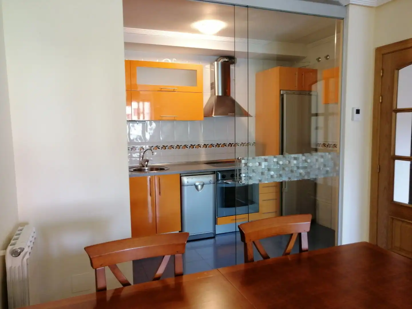 Küche von Wohnung zur Miete in Zamora Capital  mit Privatgarten, Parkett und Terrasse