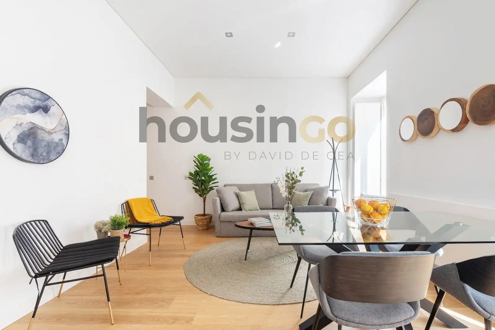 Wohnzimmer von Wohnung zur Miete in Madrid mit Klimaanlage, Terrasse und Möbliert